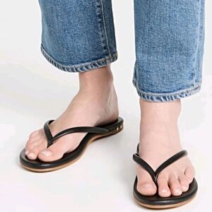 Sunbeam leather flip flop sandal Black Size 8